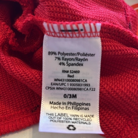 NWT-wonder nation-0/3-red/black-2 piece dress with footed tights. Soft red dress - Picture 10 of 10